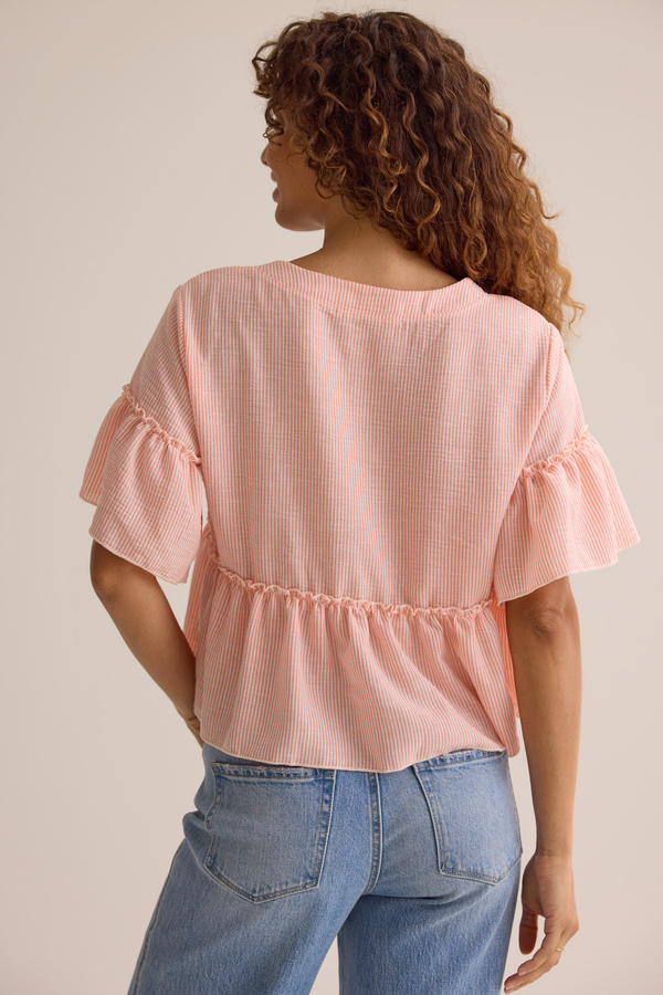 Carolina Stripe Ruffle Top Detail 4 - Altar'd State