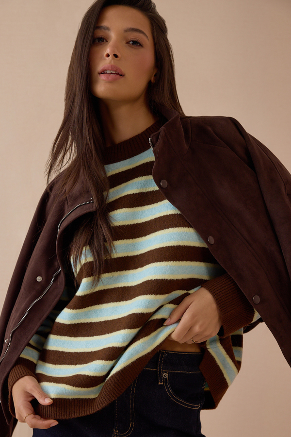 Crosby Striped Knit Sweater - Altar'd State