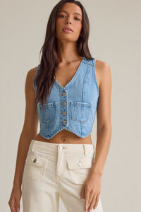 Harlee Denim Vest Detail 2 - Altar'd State