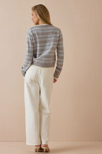 Lennox Stripe Button Up Cardigan Detail 6 - Altar'd State