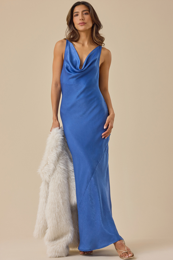 ladies brown dress trousers Odelle Tie Back Chiffon Maxi Bridesmaid Dress