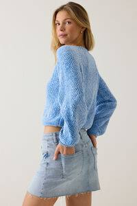 Alyssa Leaf Chenille Sweater Detail 5 - Altar'd State