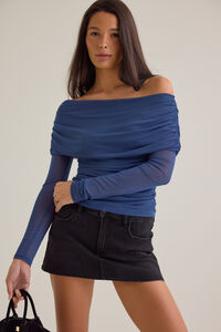 Sally Off Shoulder Mesh Top - Altar'd State