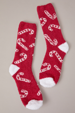 
        Candy Cane Cozy Sock in Red and White | Altar'd State
    