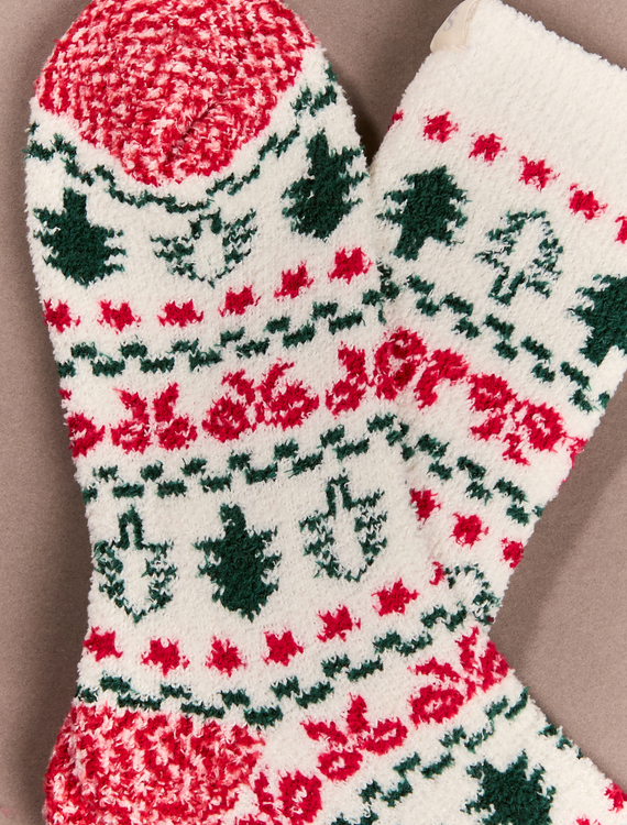 Christmas Tree Fairisle Cozy Sock Detail 2 - Altar'd State