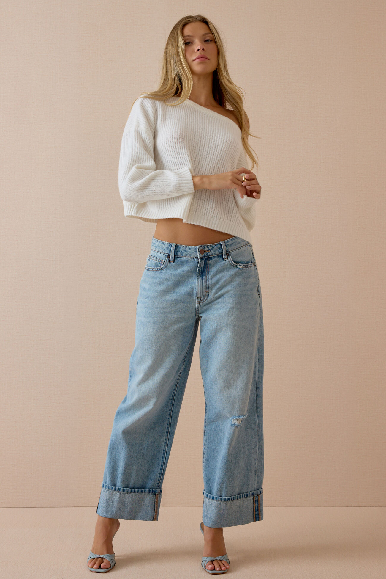 Chandler Ribbed Boatneck Crop Sweater