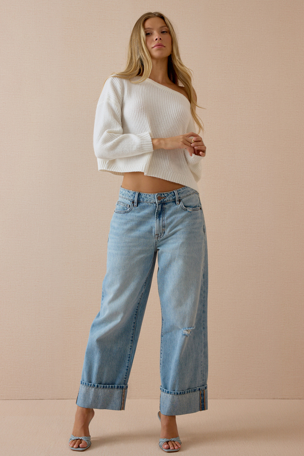 Chandler Ribbed Boatneck Crop Sweater Detail 6 - Altar'd State
