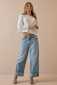 Chandler Ribbed Boatneck Crop Sweater Detail 6 - Altar'd State