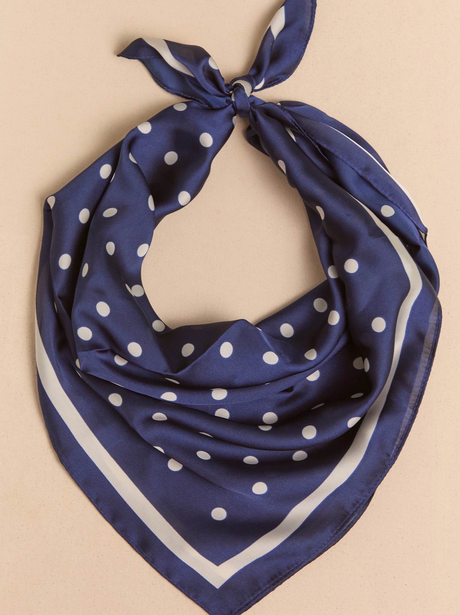 Midnight Dot Satin Scarf in Navy Blue | Altar'd State