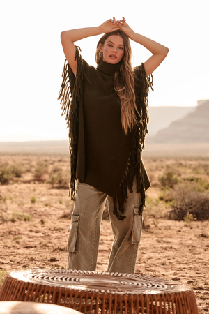 Emmaline Fringe Poncho - Altar'd State - 