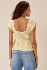Kaiya Floral Pointelle Babydoll Top Detail 5 - Altar'd State