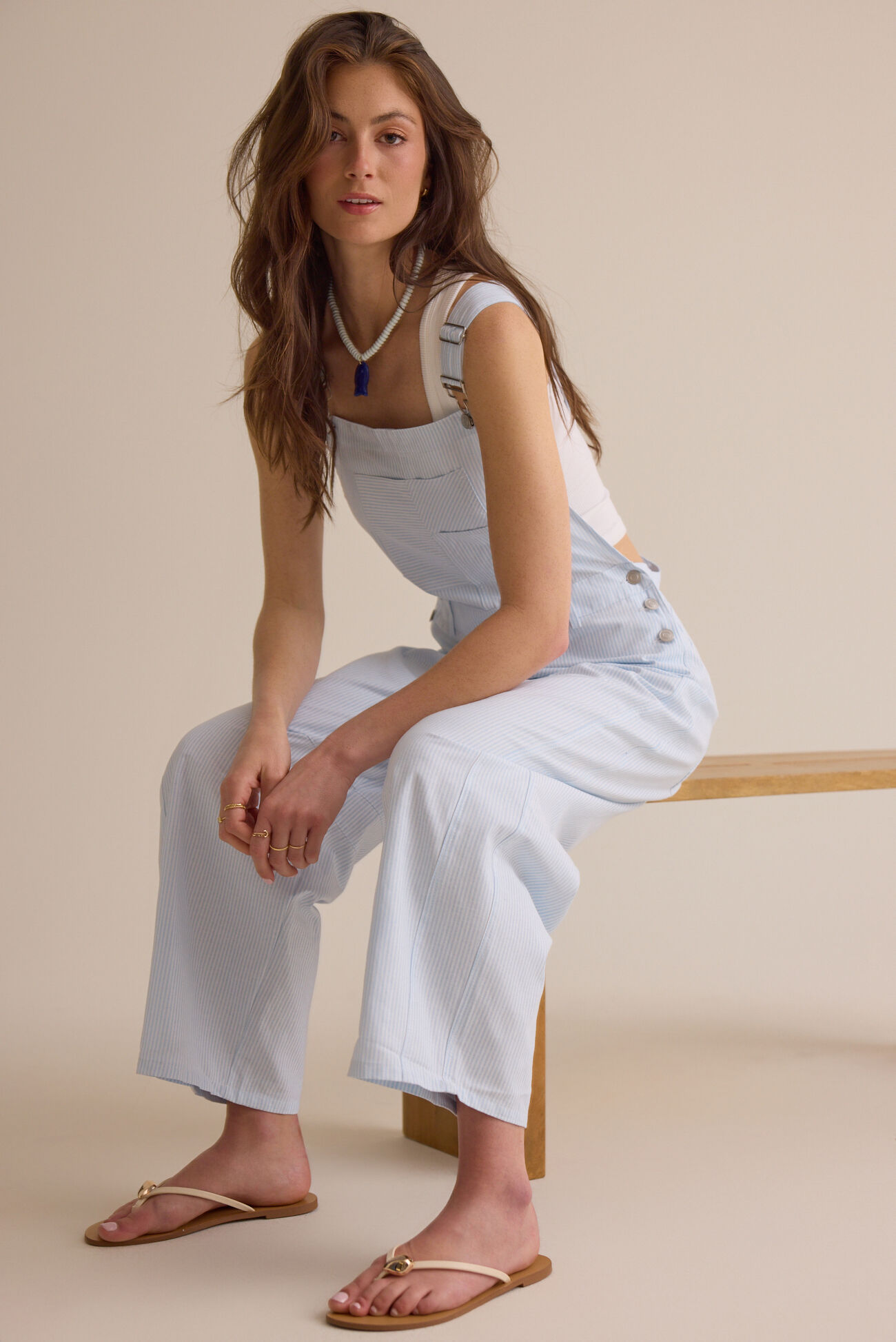 Sawyer Striped Barrel Overalls