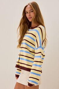 Sarai Stripe Button Up Cardigan Detail 3 - Altar'd State