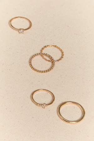 Crystal Cross Ring Set - Altar'd State - 