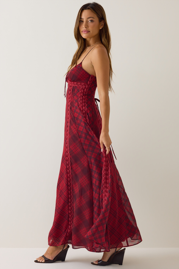 Carol Plaid Maxi Dress Detail 3 - Altar'd State