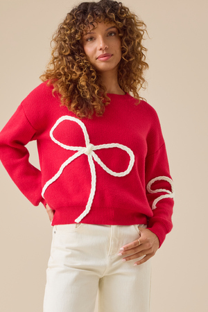 Braided Bow Mama Sweater - Altar'd State - 