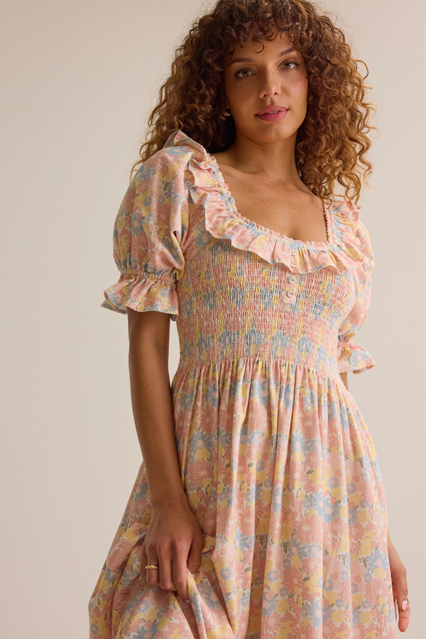 Ember Floral Ruffle Sleeve Mama Dress Detail 3 - Altar'd State