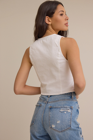 Indie Denim Buckle Front Vest - Altar'd State - 