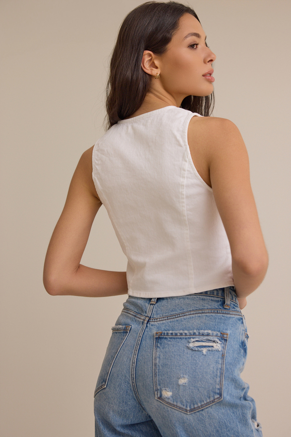 Indie Denim Buckle Front Vest Detail 6 - Altar'd State