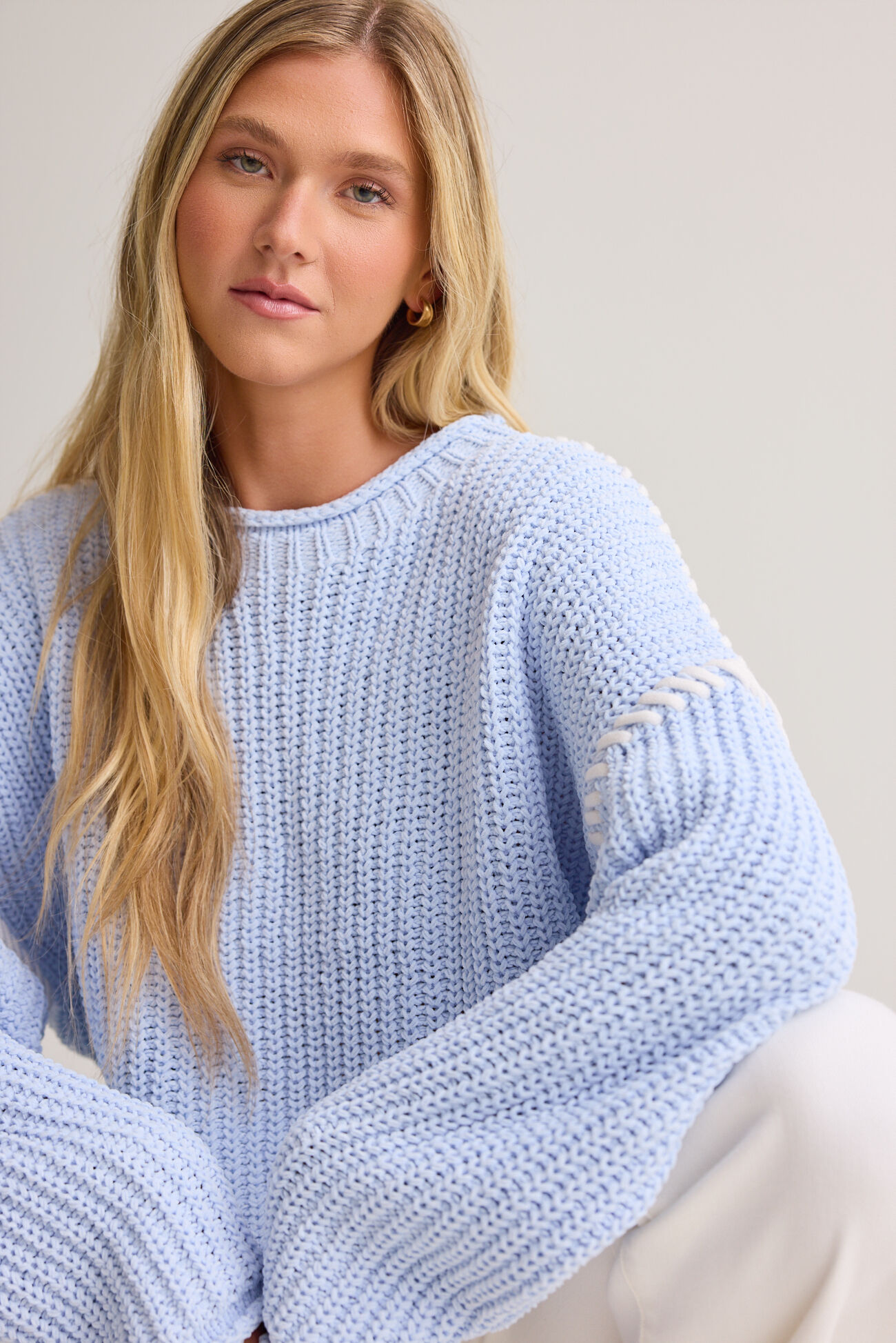 Violetta Whipstitch Pullover Sweater