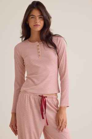 Marlowe Pajama Button-Up Top - Altar'd State