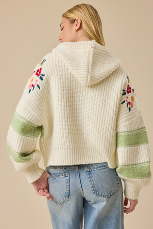 Lilyana Embroidered Hoodie Sweater - Altar'd State - 