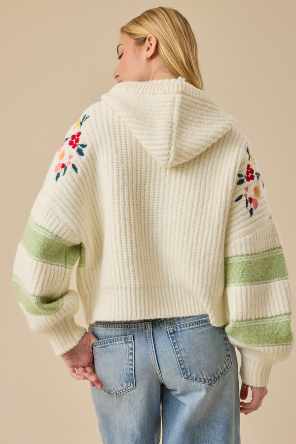 Lilyana Embroidered Hoodie Sweater Detail 5 - Altar'd State