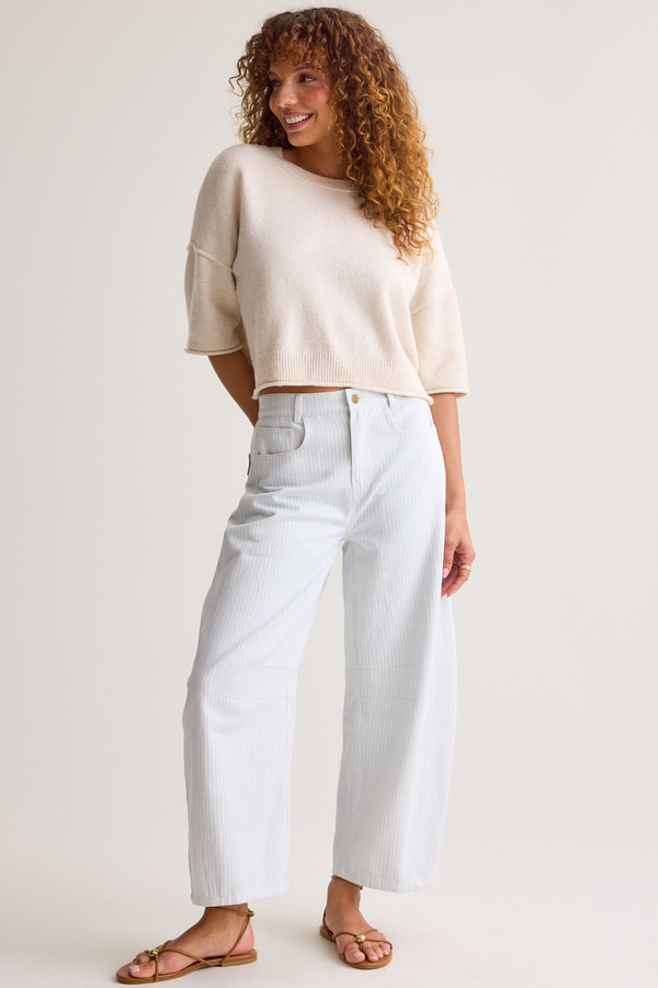 Maren Striped Barrel Jean - Altar'd State