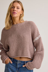 Violetta Whipstitch Pullover Sweater Detail 4 - Altar'd State