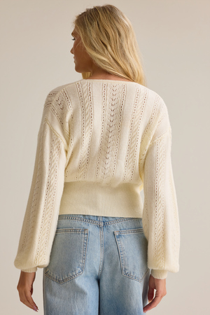 Adele Pointelle Wrap Sweater - Altar'd State