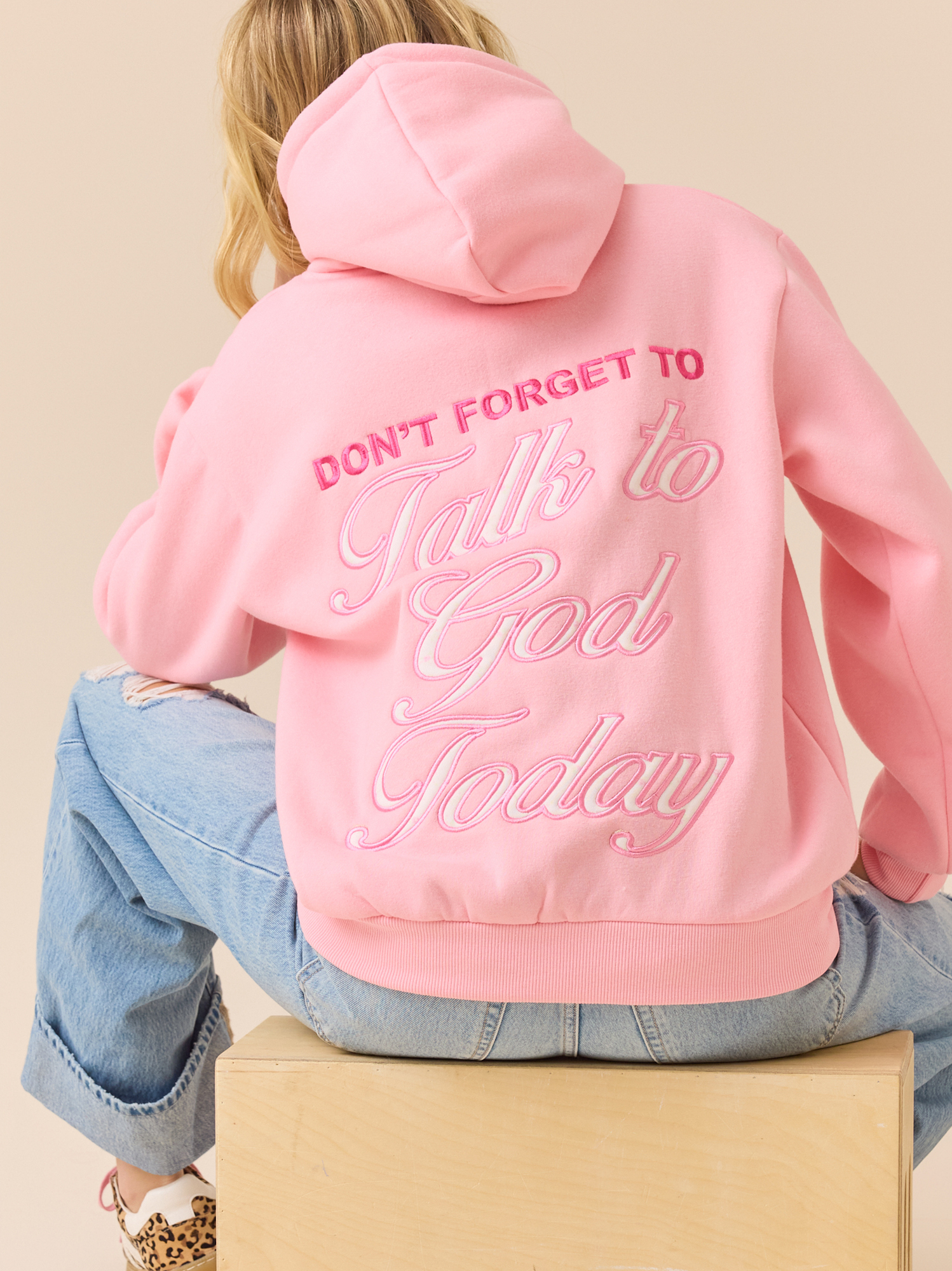 Talk To God Today Hoodie in Pink | Altar