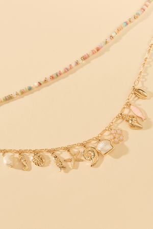 Beaded Ocean Life Charm Necklace - Altar'd State - 