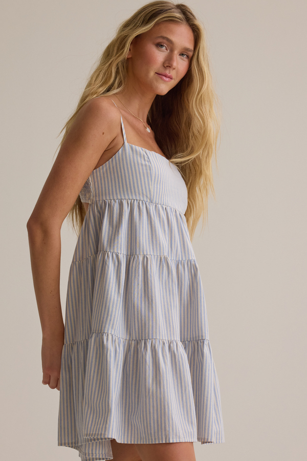 Tana Striped Mini Dress Detail 4 - Altar'd State