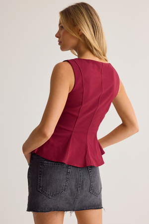 Vanessa Peplum Boatneck Top - Altar'd State - 