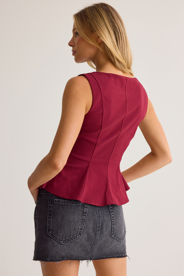 Vanessa Peplum Boatneck Top Detail 4 - Altar'd State