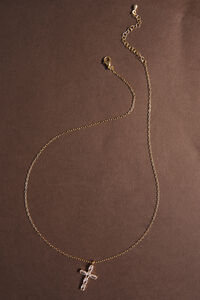 Bagette Cross Charm Necklace Detail 2 - Altar'd State