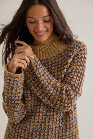 Nancy Textured Mock Neck Sweater - Altar'd State - 