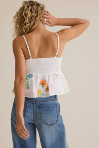 Romy Embroidered Peplum Tank Detail 4 - Altar'd State
