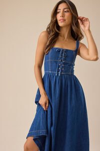 Quinlan Denim Midi Dress Detail 3 - Altar'd State