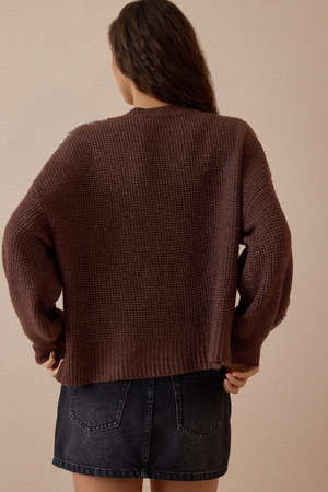 Lenora Contrast Stich Sweater - Altar'd State