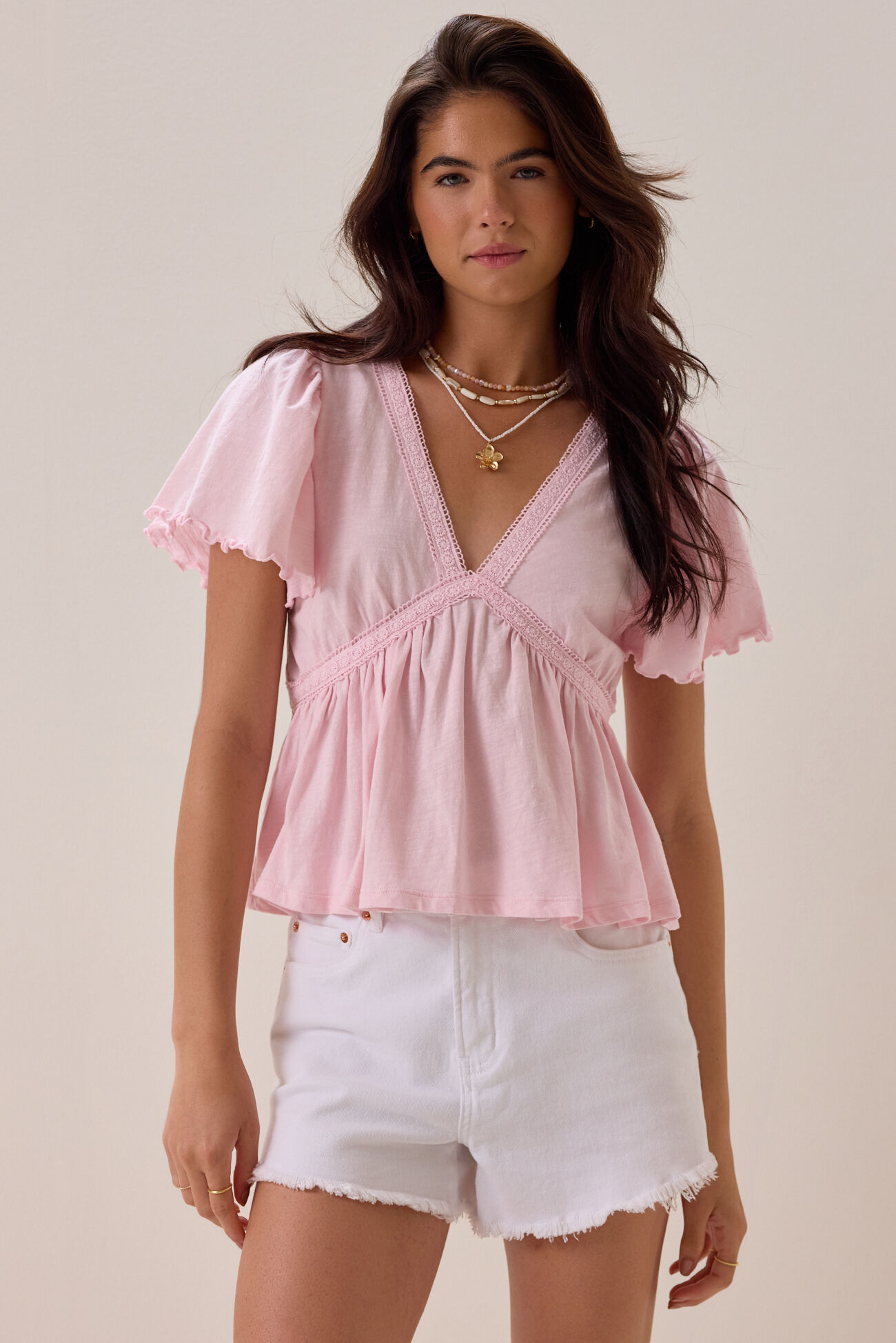 Nia Crochet Babydoll Tee