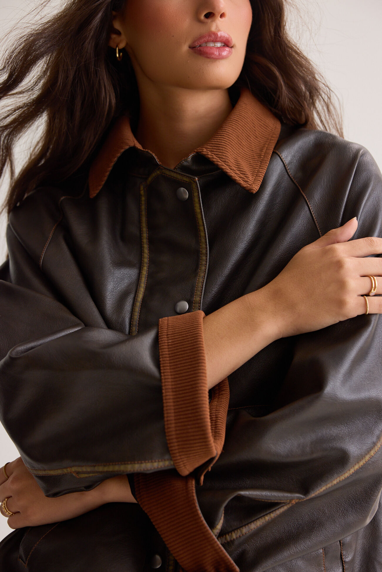Lilah Vegan Leather Oversized Jacket