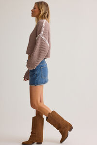 Violetta Whipstitch Pullover Sweater Detail 3 - Altar'd State