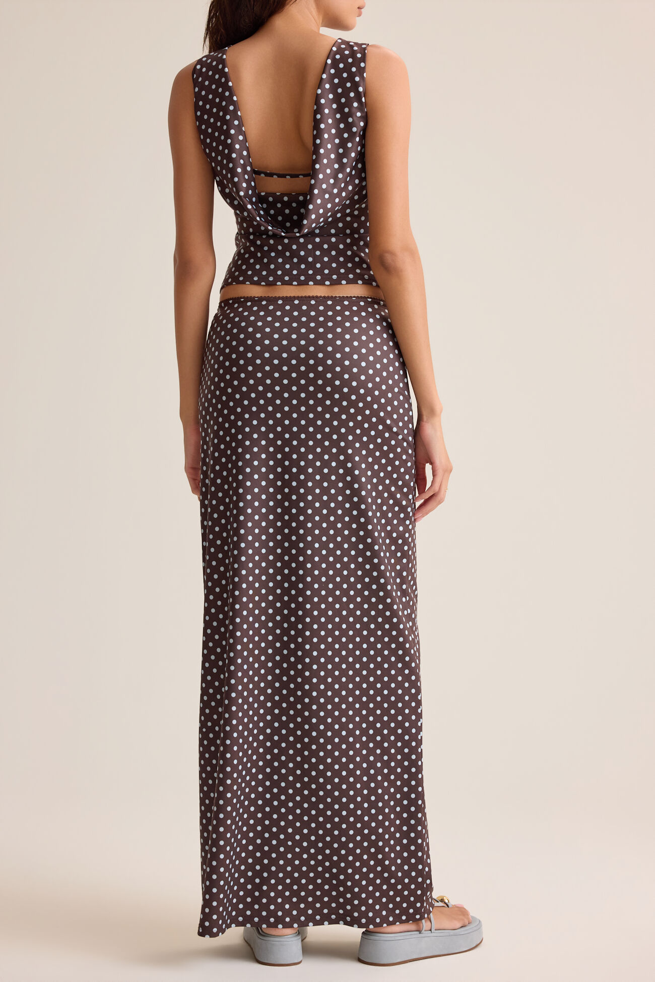Priscilla Polka Dot Maxi Skirt