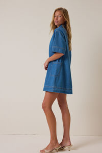 Maya Denim V-Neck Dress Detail 3 - Altar'd State