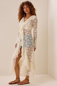 Carys Lace Chiffon Ruffle Kimono Detail 6 - Altar'd State