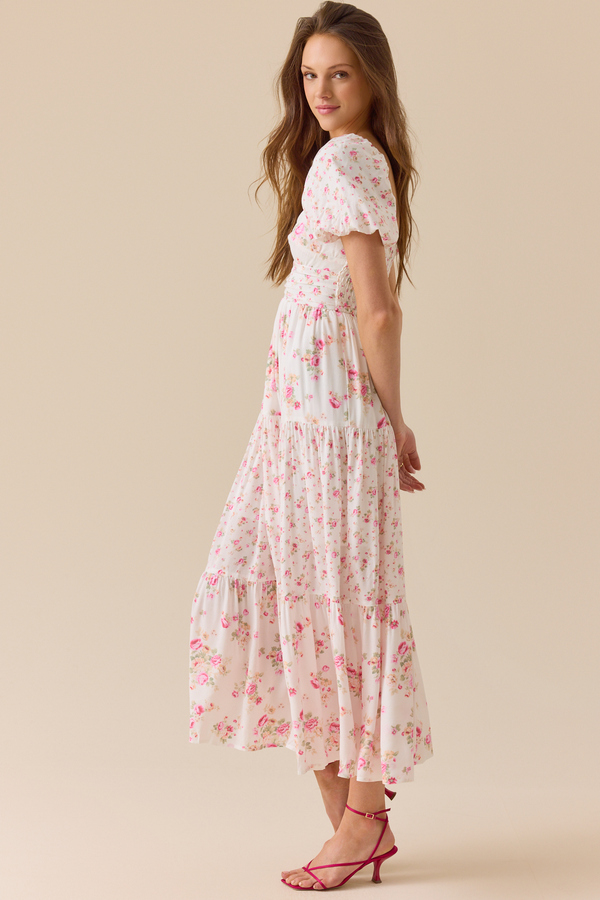 Solana Floral Maxi Dress in Ivory Pink | Altar'd State