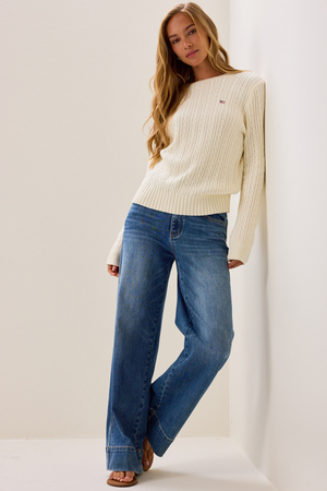 Sami American Flag Cable Knit Sweater - Altar'd State