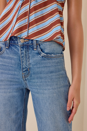 Hollie High Rise Wide Leg Jeans - Altar'd State - 