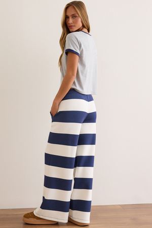 Supersoft Rugby Striped Wide Leg Pant - Altar'd State